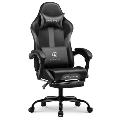 GTPLAYER Ergonomic Gaming Chair, PU Leather Computer Chair with Footrest, Lumbar Support for Adults