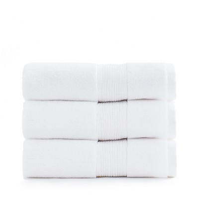 Miracle USA Grown Premium Supima Cotton Silver Ion Antimicrobial Anti Odor Luxury Ultra Soft Plush Fade Resistant Bathroom Hand and Face Towel, White