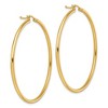 Black Bow Jewelry 2mm Round Hoop Earrings in 14k Yellow Gold, 51mm (2 Inch) - 3 of 4
