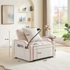 NicBex 3-in-1 Convertible Sleeper Chair,Multi-Pockets Folding Sofa Bed ,Couches with 1 USB Port and 1 Type-C Port for Living Room,Beige/Pink - 3 of 4