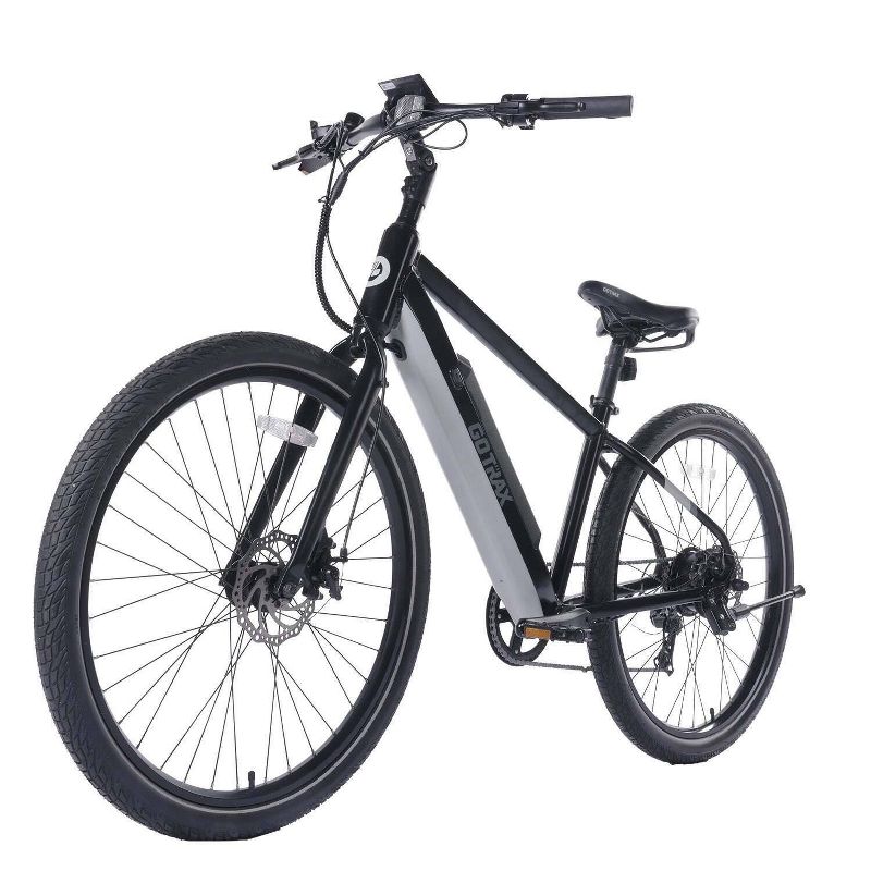 GOTRAX Adult Transfer 27.5" Step Over Electric Hybrid Bike, 1 of 5