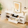 Modern White Wood TV Console Table for TVs Up to 70" - 4 of 4
