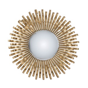 GlasFlength Decorative Wall Mirrors Wall Art Wall Mirror Classic Mirror Decorative Circle Mirror Vanity Mirror for Living Room, Gold, 27"*3.5"*27" - 1 of 4