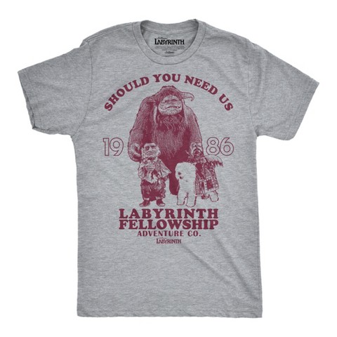 Мужские футболки Crazy Dog T-Shirts, Inc. Mens Funny T Shirts Labyrinth Fellowship Adventure Co Jim Henson's Jim Movie Tee For Guys - Crazy Dog Men's T Shirt With Movie Sayings Light Grey M