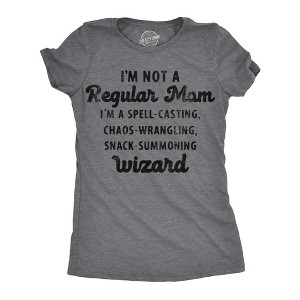Womens Funny T Shirts Im Not A Regular Mom Sarcastic Wizard Graphic Novelty Tee For Ladies - Crazy Dog Women's T Shirt - 1 of 4
