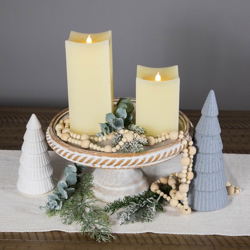 Northlight Set of 2 Cream Rectangular LED Flickering Flameless Wax Candles 8", 2 of 7