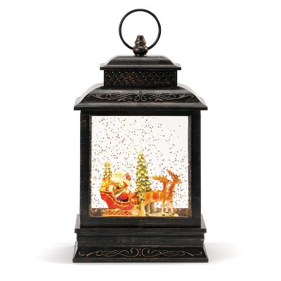 DEMDACO Lit Musical Santa and Sleigh Lantern Black