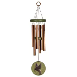 Woodstock Chimes Signature Collection, Woodstock Habitats Chime, 17'' Green Hummingbird Wind Chime HCGH
