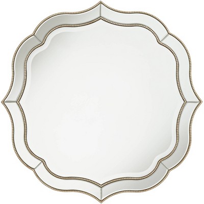 Noble Park Laureen Champagne 32" Scalloped Round Wall Mirror