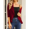 Womens Blazer 3/4 Sleeve Casual Office Business Open Front Suit Jacket Cardigan - 3 of 4