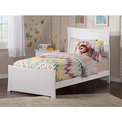 AFI Furnishings Metro Twin Traditional Bed with Matching Footboard and Turbo Charger in White