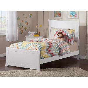 AFI Furnishings Metro Twin Traditional Bed with Matching Footboard and Turbo Charger in White - 1 of 4
