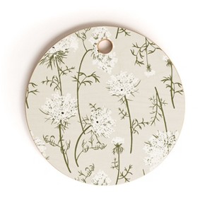 Iveta Abolina Queen Anne Lace Cream Cutting Board - Round - 1 of 3