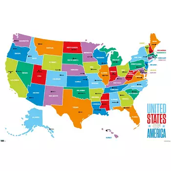 Trends International Map - United States Of America 2022 Unframed Wall ...