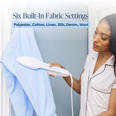 White Compact Handheld Steam Iron with Aluminum Plates