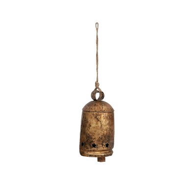 Storied Home 8.5" Metal Bell on Jute Rope