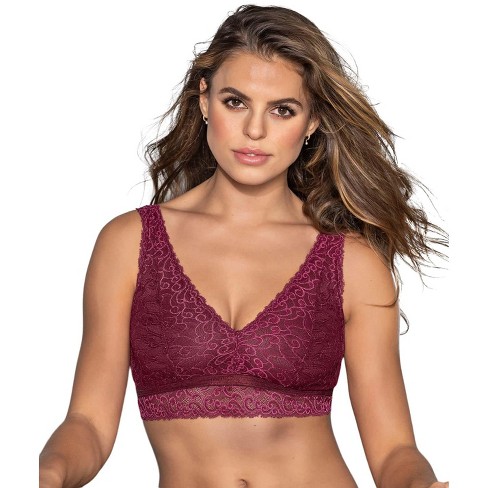 Maidenform Casual Comfort Lace Bralette, 36A, Burgundy/Pink : :  Clothing, Shoes & Accessories