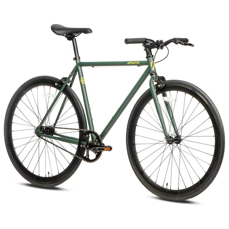 AVASTA BA9002WF-6 700C 50 Inch Single Speed Loop Fixed Gear Urban Commuter Fixie Bike with High-TEN Steel Frame for Adults 5' 1" to 5' 6", Green, 1 of 7