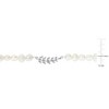 EVERLY JEWELRY | Sterling Silver 4-6.5mm Cultured Freshwater Pearl Necklace with Leaf Charm and Clasp, 19" - 4 of 4