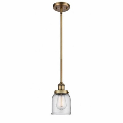 Bell - 1 Light Stem Hung Mini Pendant In Industrial Style-10 Inches Tall and 5 Inches Wide