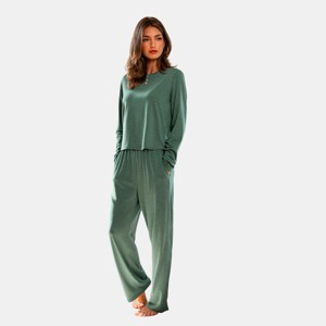 Women's Green Cozy Elegance Pajama Set - Cupshe - 1 of 4