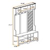 FURNIinspire Hall Trees Hall Tree With Shoe Bench, Coat Rack ,Shoe Storage, Clothes Rack, Storage Furniture For Hallways, White, 14.96"*57.48"*77.17" - 3 of 4