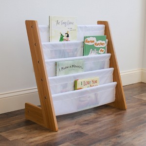Humble Crew Kids' Journey L-Shaped 4 Tier Bookshelf White/Natural: MDF Frame, 24" Height, 4 Shelves, Ages 2+ - 1 of 4