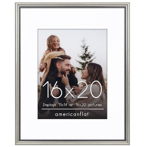 Americanflat 16x20 Vintage Picture Frame with Mat and Beaded Accents and Plexiglass Front Cover - 1 of 4
