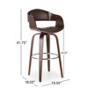 TiramisuBest Mid-Century Modern Upholstered Leather Swivel Barstool - 3 of 4