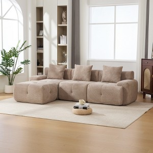 KWPZQEB Modern Sectional Couches, Oversized Modular Sectional Sofa with Movable Ottoman & Pillows, Cloud Tufted Sofa Couch for Living Room - 1 of 4
