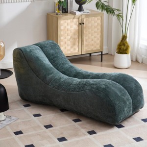 Bean Bag Lounger Modern with Supportive Foam for Living Room 59in -3irtyhousy - 1 of 4