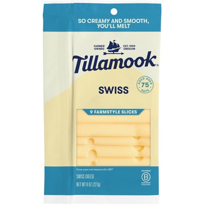 Tillamook Farmstyle Swiss Cheese Slices - 8oz/9 Slices : Target