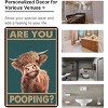 Vintage Highland Cow Tin Sign: Funny "Are You Pooping?" Bathroom Wall Decor - 4 of 4