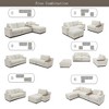 120.3"W L-Shaped Sectional Sofa, Comfy Cloud Couch with 360° Swivel Tray, USB Ports, Storage Armrest, Cup Holders & Ottoman - ModernLuxe - 3 of 4