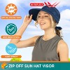 SUN CUBE Women Sun Hat for Outdoor UV Protection, Wide Brim Sun Hat Ponytail, Convertible Zip-Off Beach Hat Visor - 3 of 4