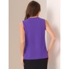 Allegra K Women's Elegant Chiffon V Neck Sleeveless Work Pleated Blouse - 3 of 4