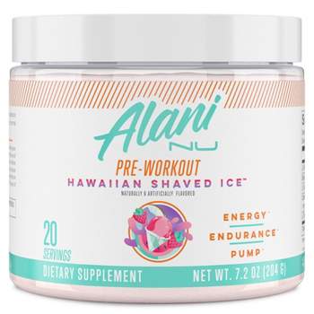Alani Nutrition Pre-Workout Energy Supplement Powder - Hawaiian Shaved Ice - 7.2oz