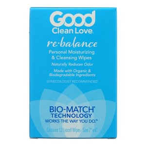 Good Clean Love Rebalance Personal Moisturizing and Cleansing Wipes - 12 ct - 1 of 4