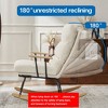 NicBex Teddy Fabric Glider Rocking Chair,Upholstered Nursery Rocking Chair with High Backrest and Retractable Footrest,Nursing Chair for Bedroom,Beige - 4 of 4