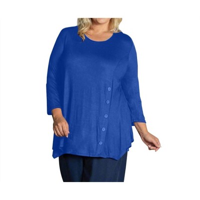 Women's Tamsin Bracelet Sleeve Button Detail Top - Plus - On The Plus Side