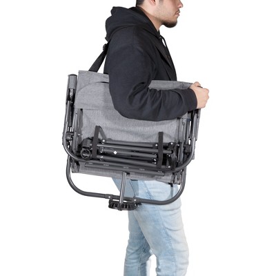 Blue Grey 360 Swivel Folding Camping Chair with Armrests