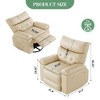 Oversized Power Rocker Swivel Recliner Chair - Heat and Massage,  Ergonomic PU Leather Single Sofa, Tall Back, Padded Seat, Lazy Chair - 3 of 4