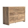 Galano Lavish 6 Drawer Dresser (31.7 in. H x 45.4 in. W x 16.1 in. D) in Dusty Gray Oak, Knotty Oak - 3 of 4