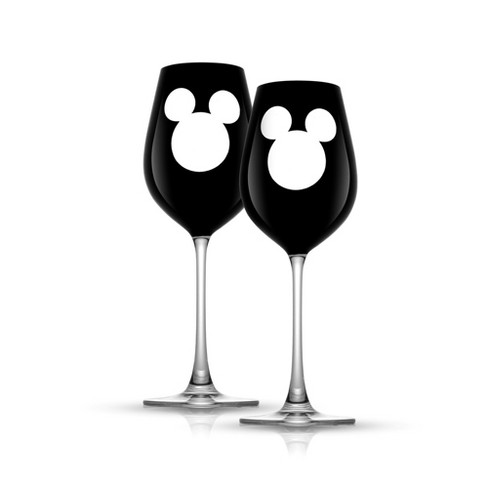 Joyjolt Disney Luxury Mickey Mouse Crystal Stemmed White Wine Glass - 16 Oz  - Set Of 2 : Target