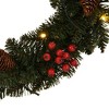 vidaXL Christmas Wreaths 2 pcs with Decoration Green 1 ft - 4 of 4