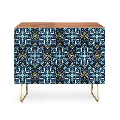 Heather Dutton Andalusia Midnight Blues Walnut Credenza - Deny Designs