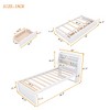 Twin/Full Size Wooden LED Platform Bed with Trundle, Storage Headboard and Drawers 4L - ModernLuxe - 4 of 4