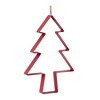Red Metal Pine Tree Ornament Set – Cookie Cutter Design – 12.25 in – Set of 4 – By Melrose - 2 of 4