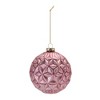 Pink Geometric Frost Glass Ornament (Set of 6) - 2 of 4
