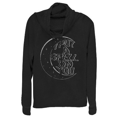 Juniors Womens CHIN UP Halloween Spell on You Cowl Neck Sweatshirt